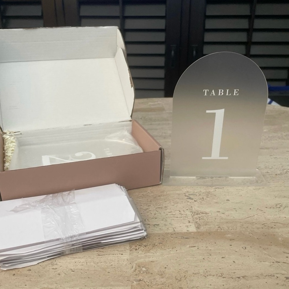 Elegant Silver Table Number Set